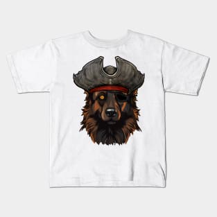 Funny Pirate Belgian Tervuren Dog Kids T-Shirt